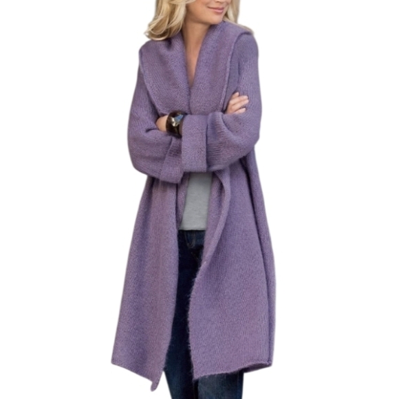 Soft Surroundings Telluride Topper Purple Oversized Duster Sweater Sz 1X In EUC